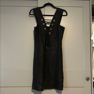 J. Crew Black Sleeveless Lace-Up Dress